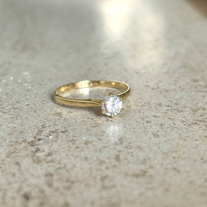 Bague Solitaire - Or Jaune 750 & Diamant