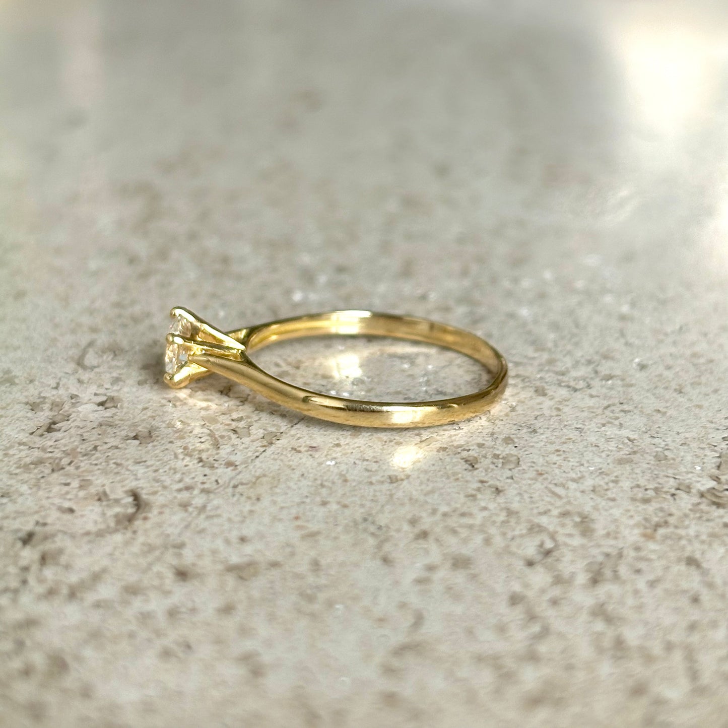 Bague Solitaire - Or Jaune 750 & Diamant