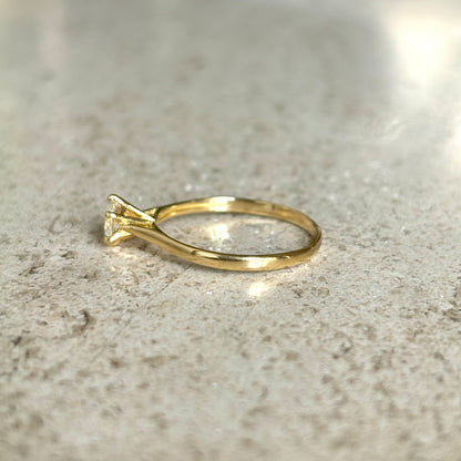 Bague Solitaire - Or Jaune 750 & Diamant