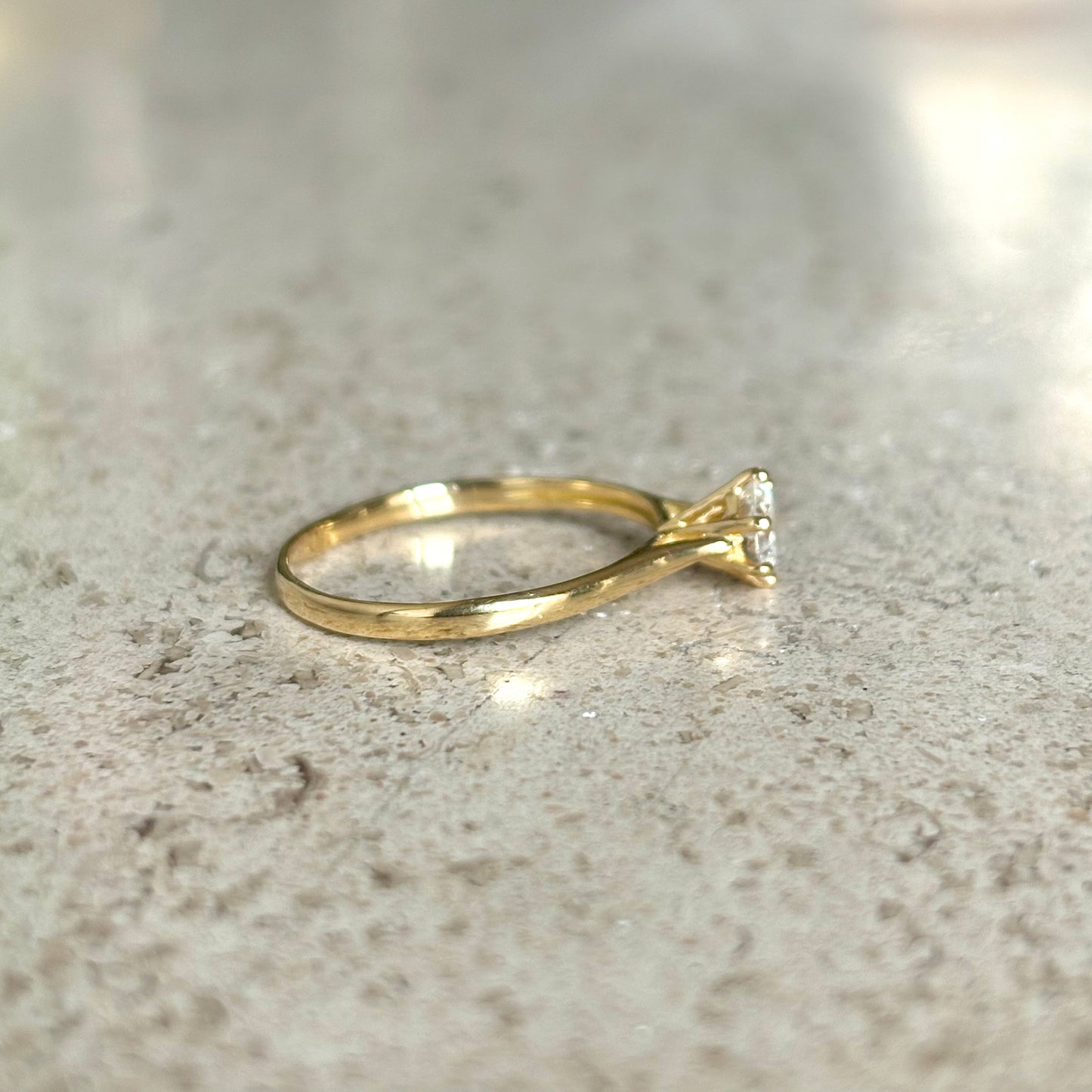 Bague Solitaire - Or Jaune 750 & Diamant