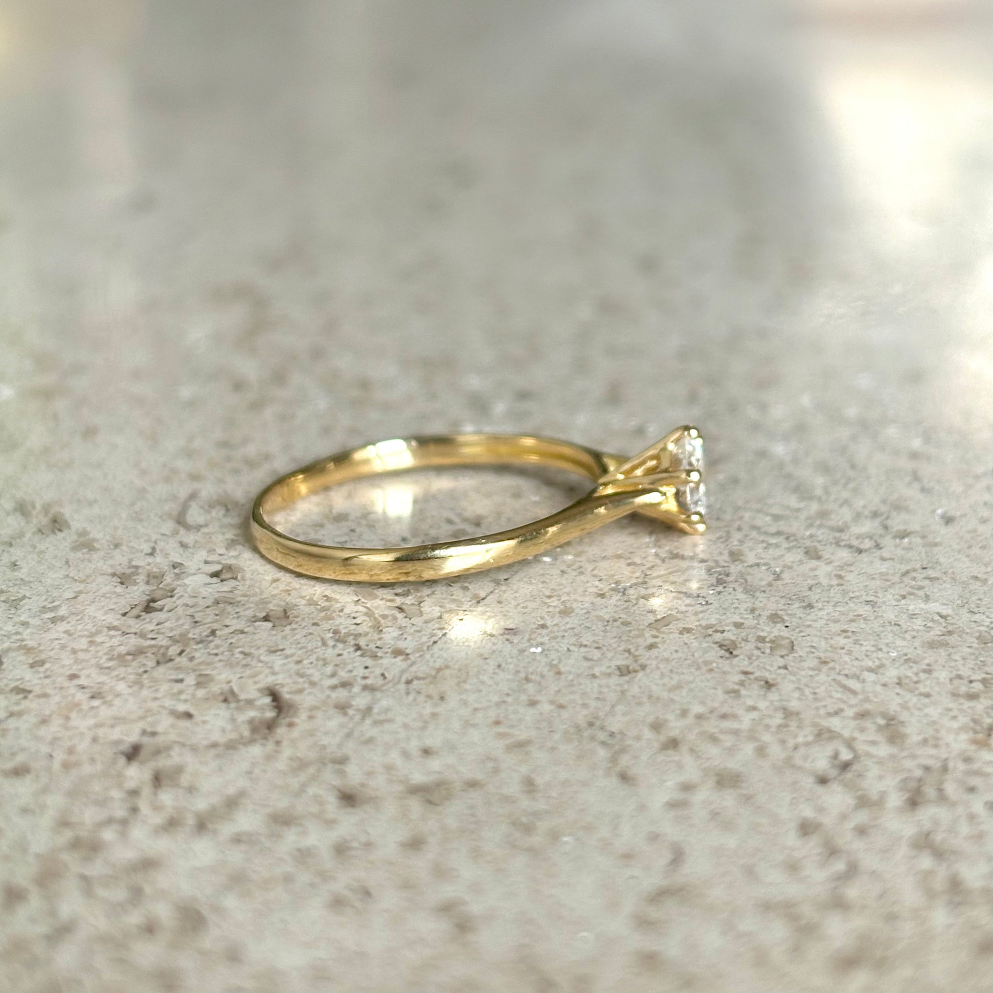 Bague Solitaire - Or Jaune 750 & Diamant