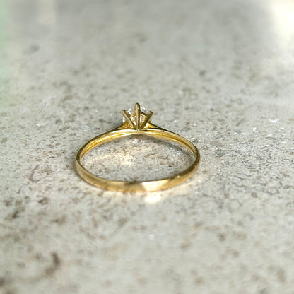 Bague Solitaire - Or Jaune 750 & Diamant
