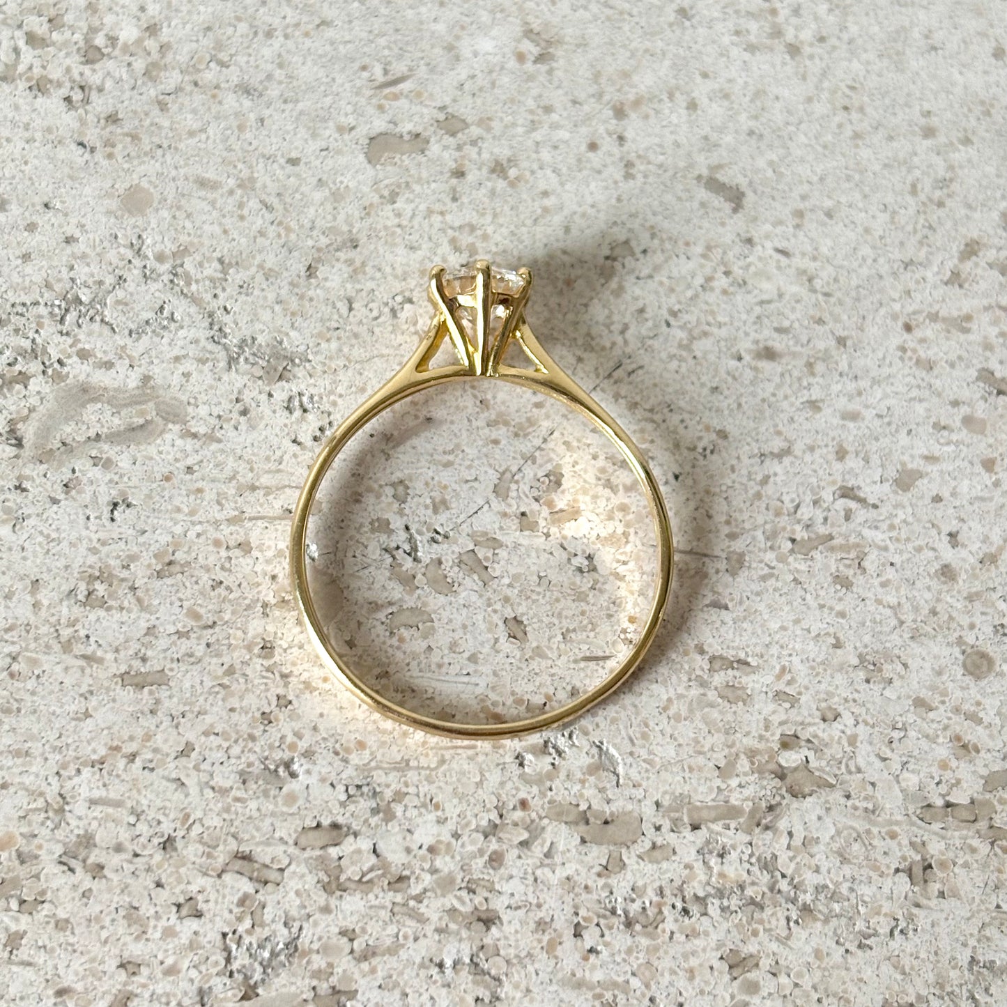 Bague Solitaire - Or Jaune 750 & Diamant