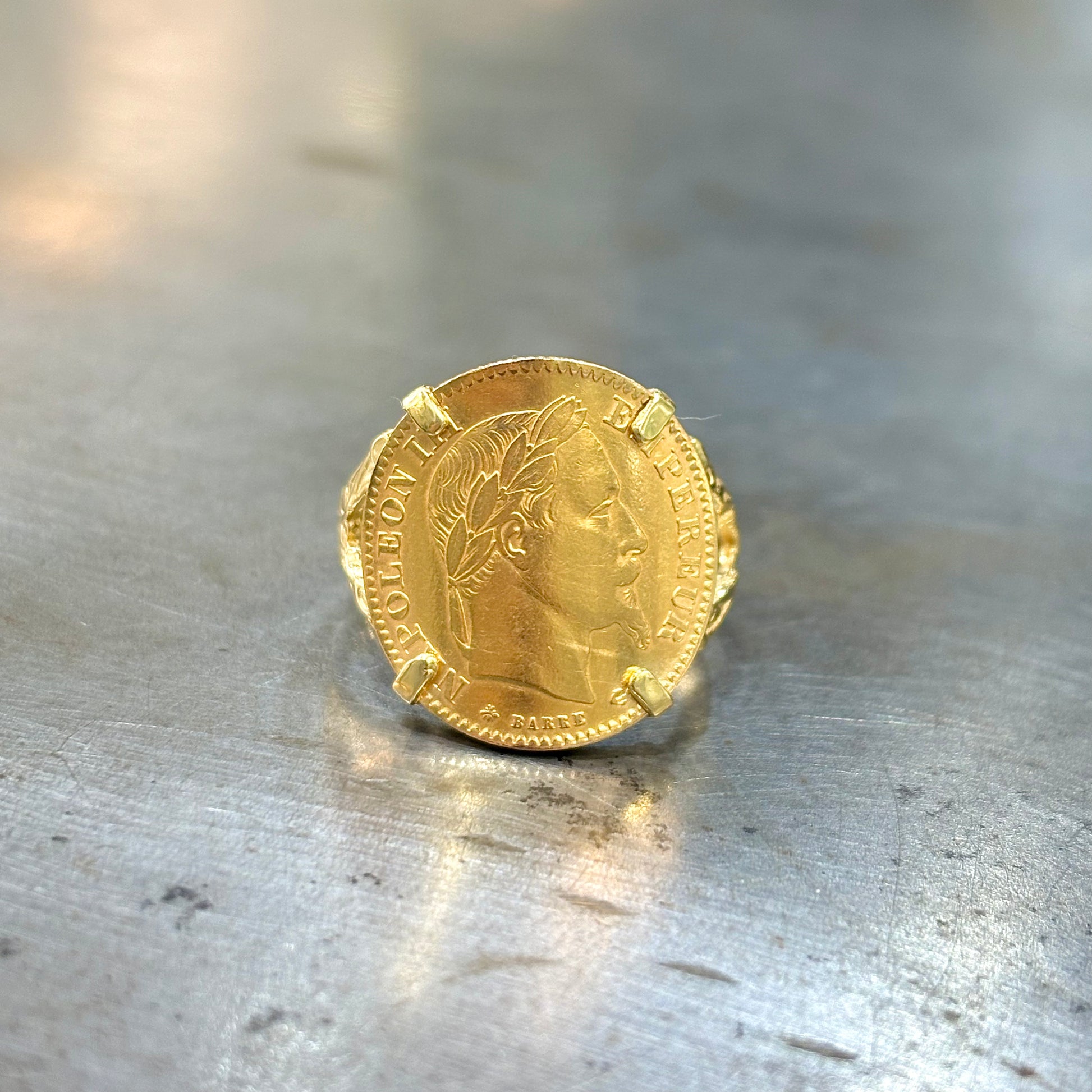 Bague Pièce - Or Jaune 750 & Pièce Or 10 Francs Napoléon