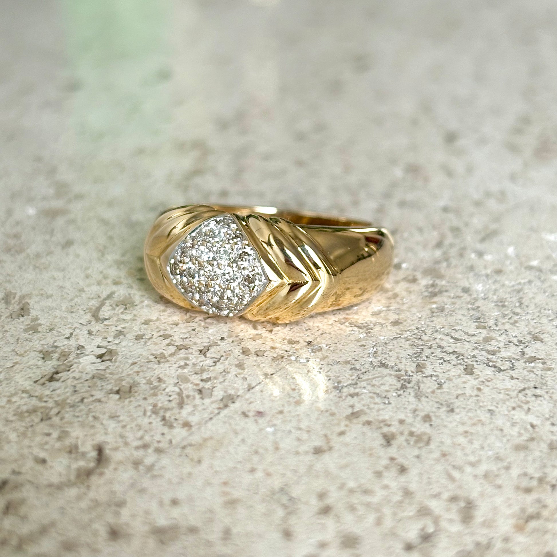 Bague Jonc - Or Jaune 750 & Diamants