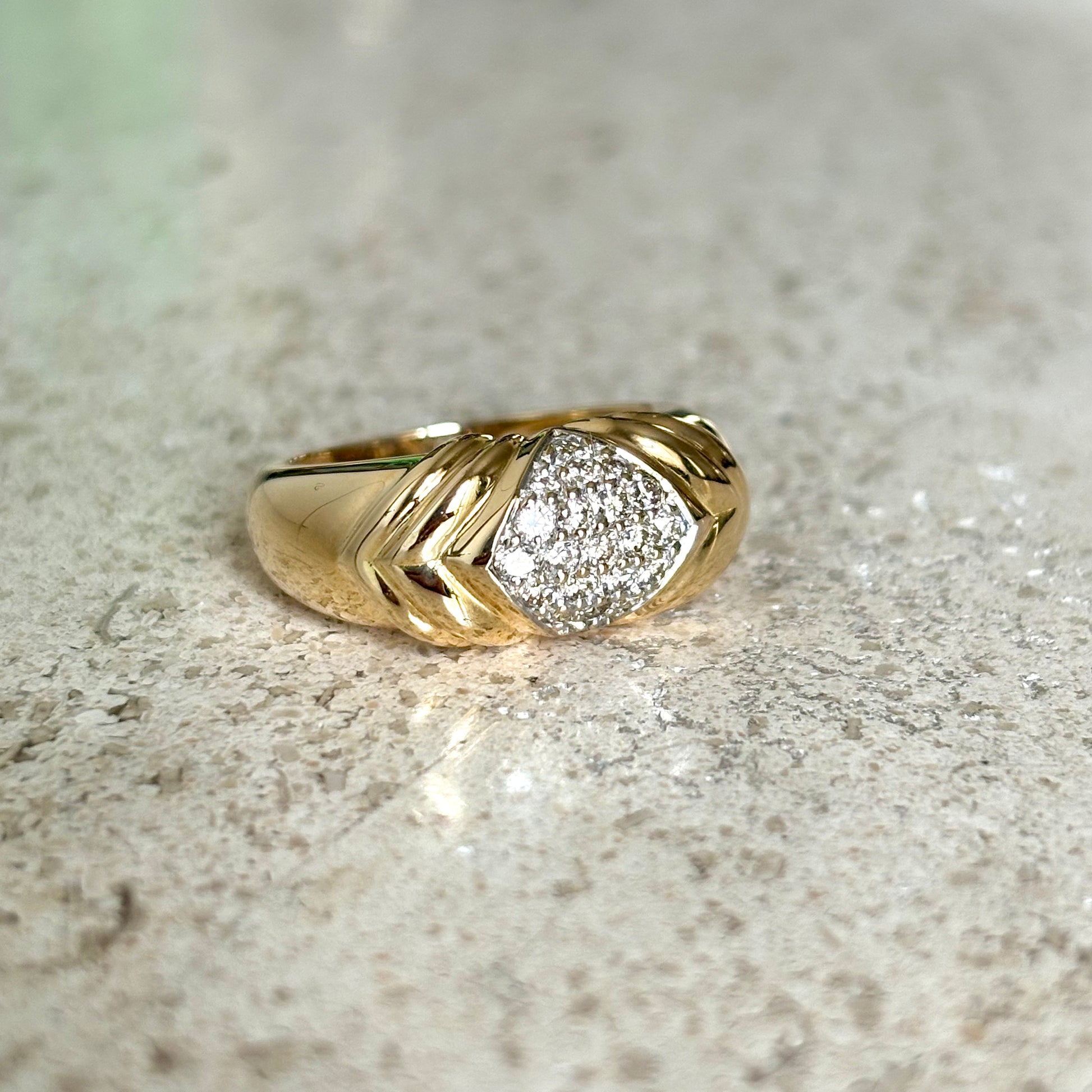 Bague Jonc - Or Jaune 750 & Diamants