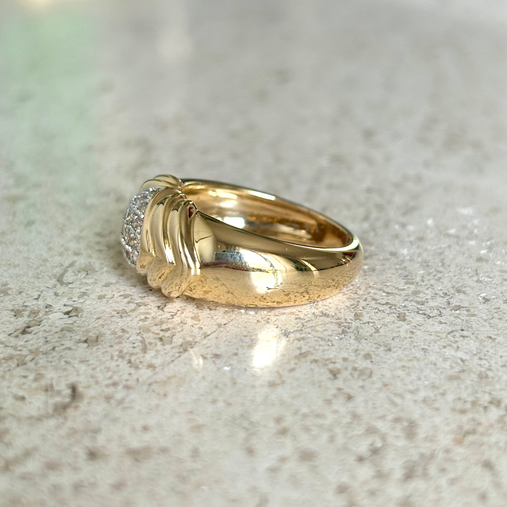 Bague Jonc - Or Jaune 750 & Diamants