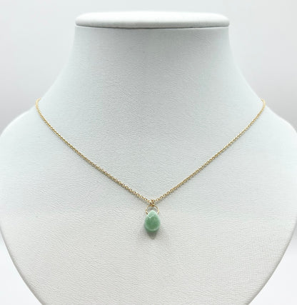 Collier Zunesha - Plaqué Or 750 & Aventurine Neuf