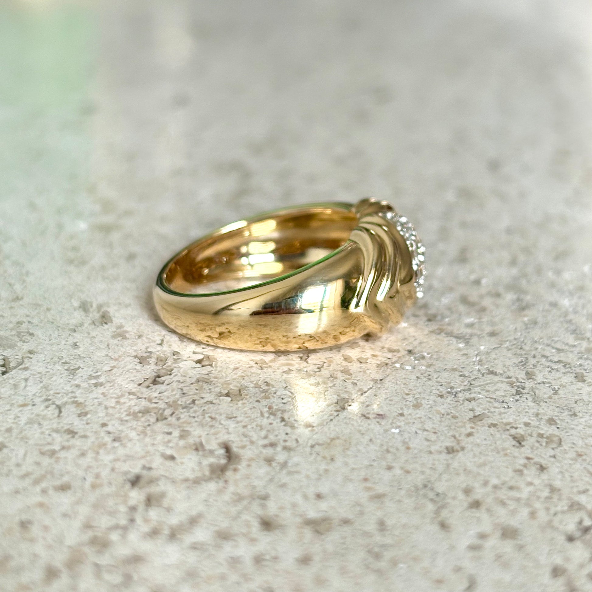 Bague Jonc - Or Jaune 750 & Diamants