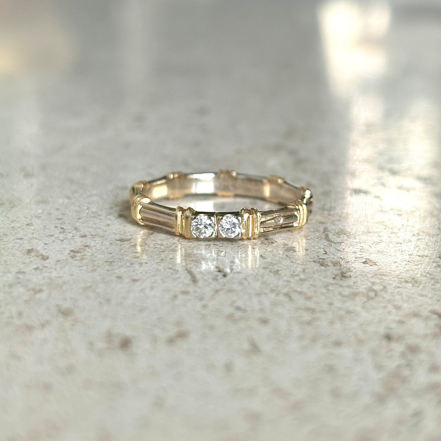 Bague Alliance Bicolore - Or Jaune/Blanc 750 & Diamants