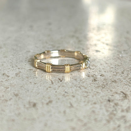 Bague Alliance Bicolore - Or Jaune/Blanc 750 & Diamants