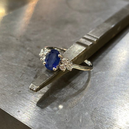 Bague Nausicaä - Or Blanc 750 Saphir & Diamants Création Fremont