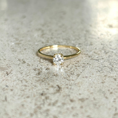 Bague Solitaire - Or Jaune 750 & Diamants