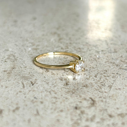 Bague Solitaire - Or Jaune 750 & Diamants