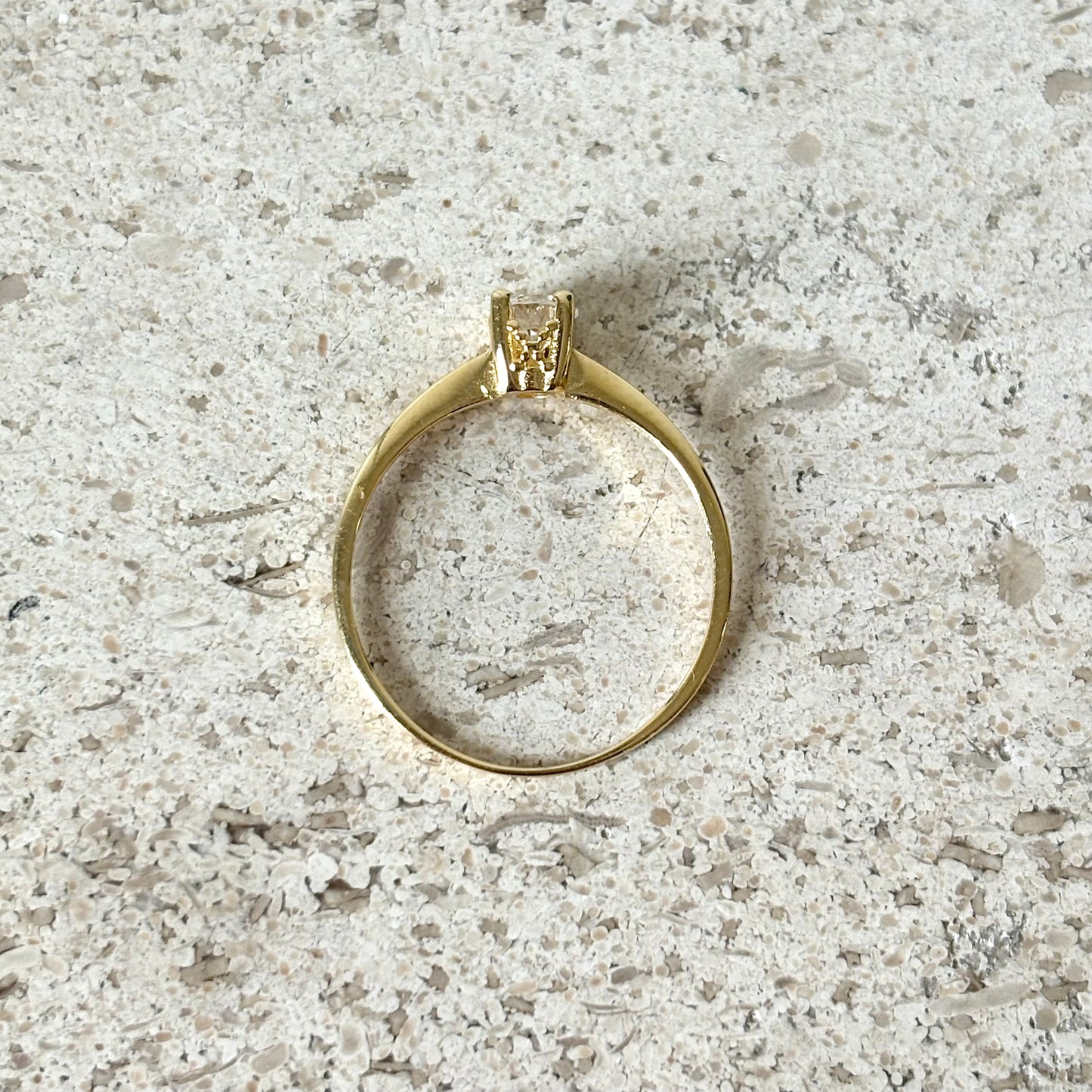 Bague Solitaire - Or Jaune 750 & Diamants