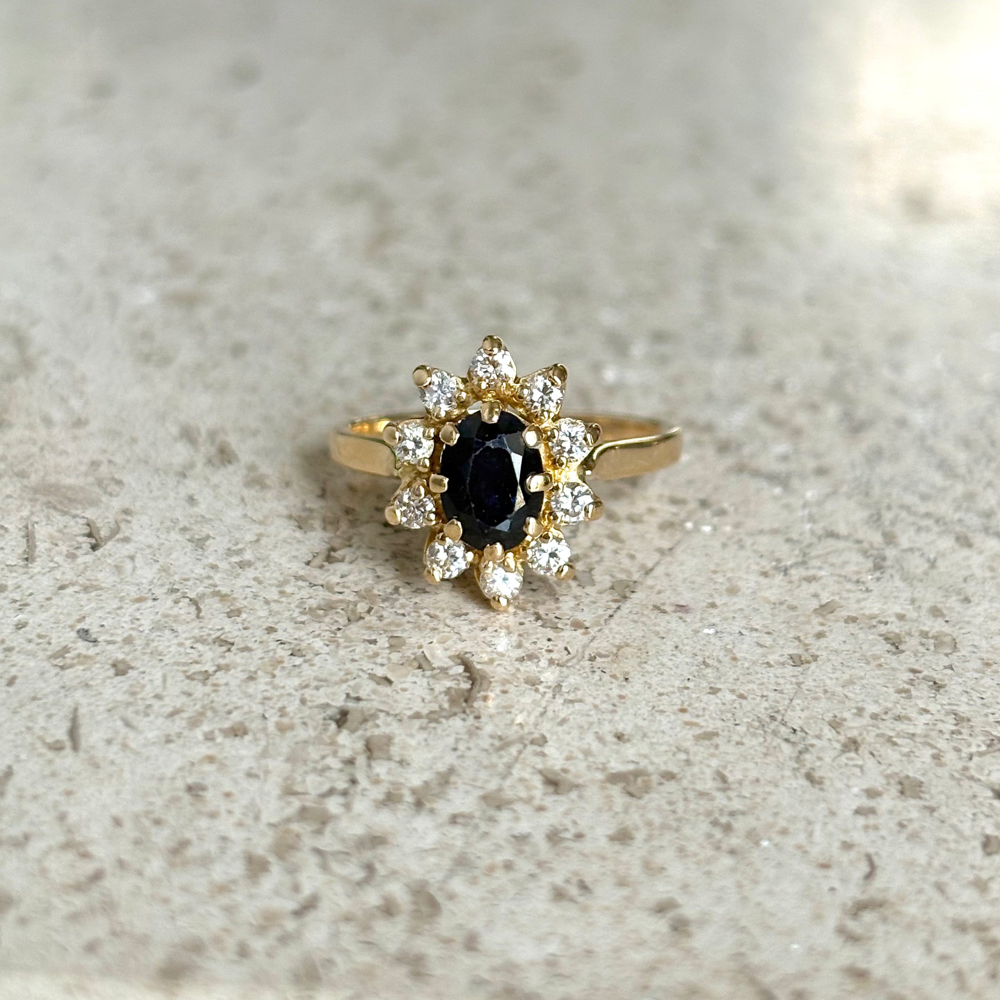 Bague Marguerite - Or Jaune 750 Saphir & Diamants