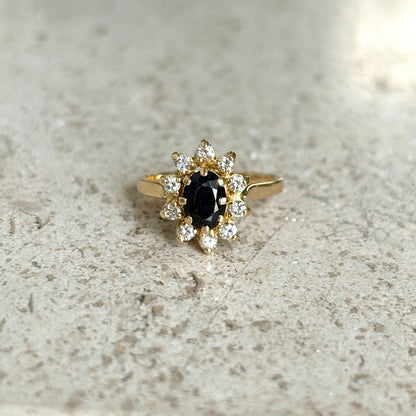 Bague Marguerite - Or Jaune 750 Saphir & Diamants