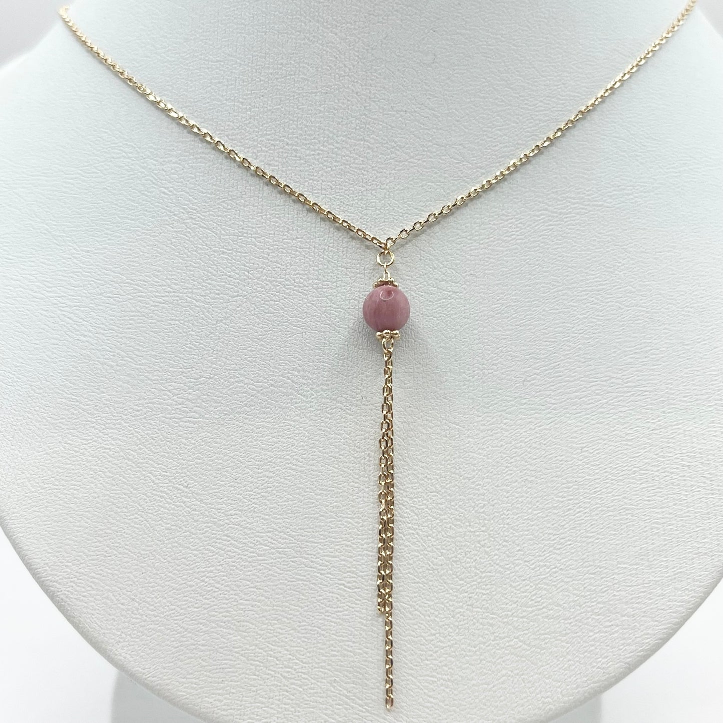 Collier Zunesha - Plaqué Or 750 & Rhodonite Neuf