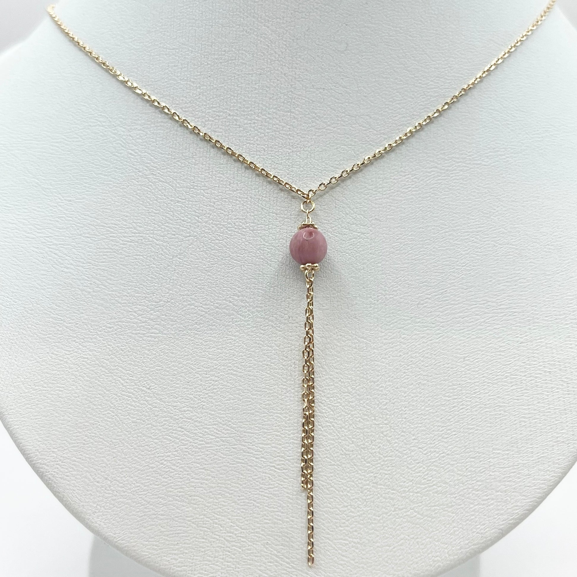 Collier Zunesha - Plaqué Or 750 & Rhodonite Neuf