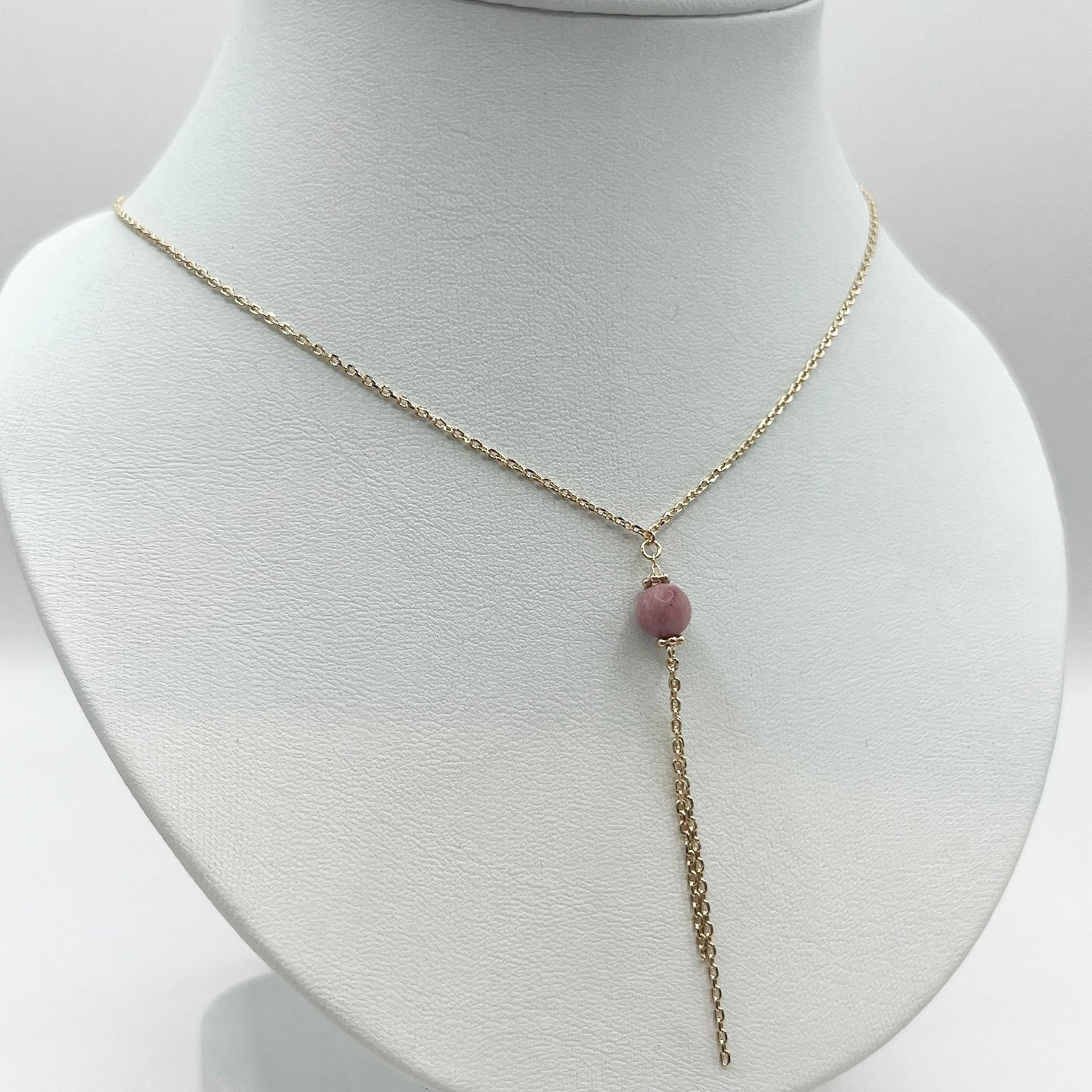 Collier Zunesha - Plaqué Or 750 & Rhodonite Neuf