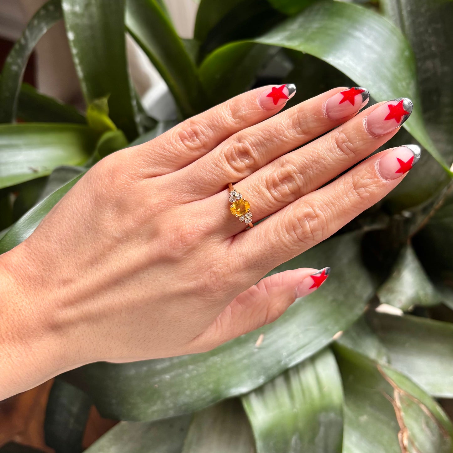 Bague Nausicaä Médium - Or Jaune 750 Saphir Jaune & Diamants