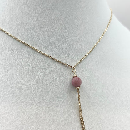 Collier Zunesha - Plaqué Or 750 & Rhodonite Neuf