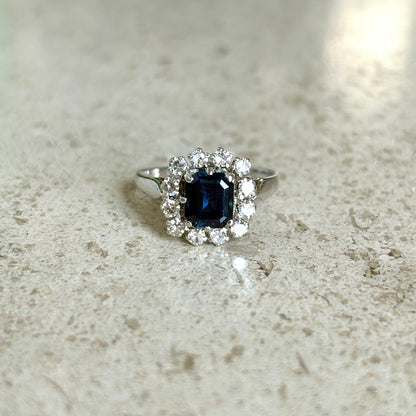 Bague Marguerite - Or Blanc 750 Saphir & Diamants