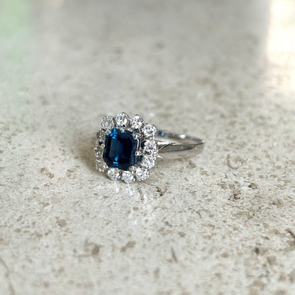 Bague Marguerite - Or Blanc 750 Saphir & Diamants
