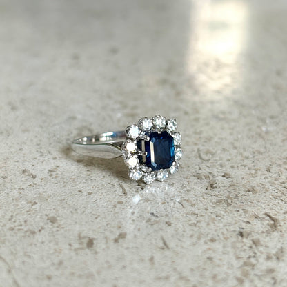 Bague Marguerite - Or Blanc 750 Saphir & Diamants