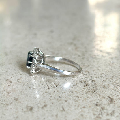Bague Marguerite - Or Blanc 750 Saphir & Diamants