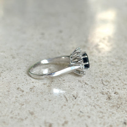 Bague Marguerite - Or Blanc 750 Saphir & Diamants