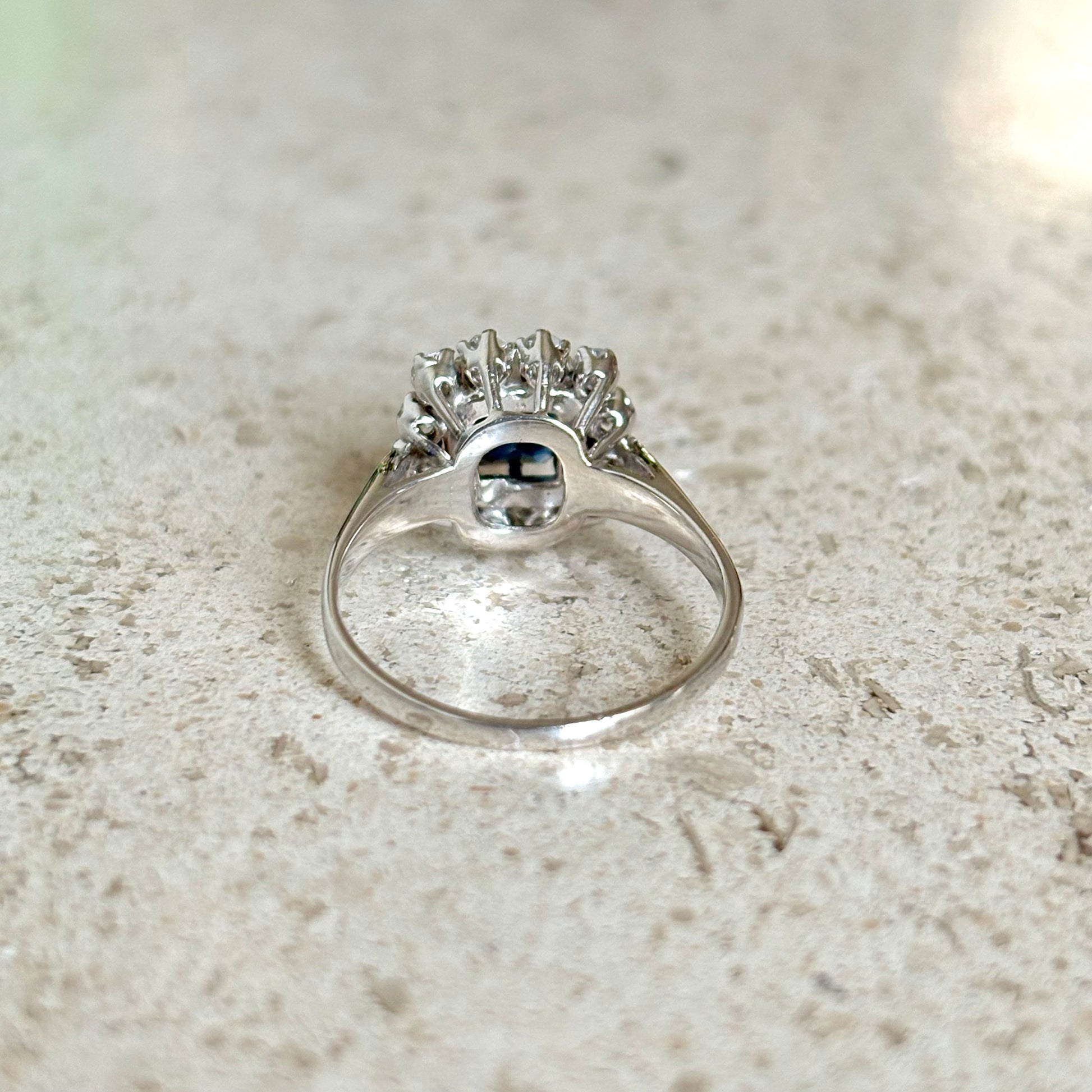 Bague Marguerite - Or Blanc 750 Saphir & Diamants