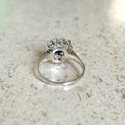 Bague Marguerite - Or Blanc 750 Saphir & Diamants