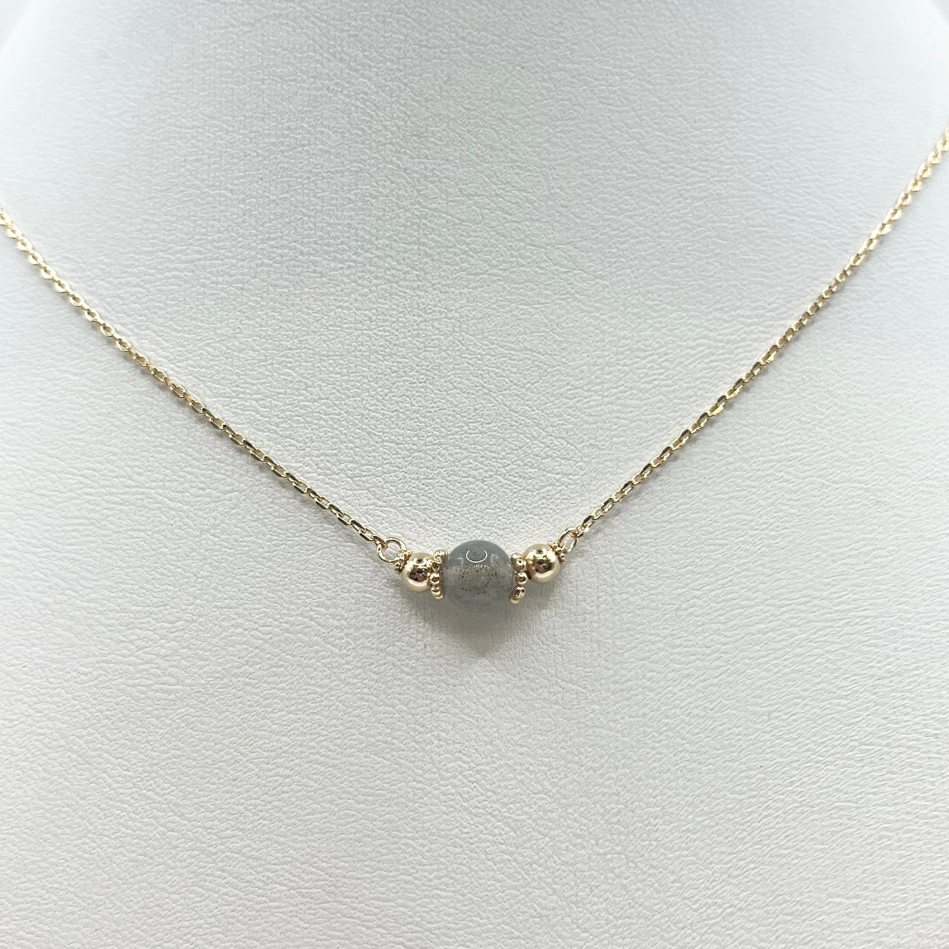 Collier Zunesha - Plaqué Or Jaune 750 & Labradorite Neuf