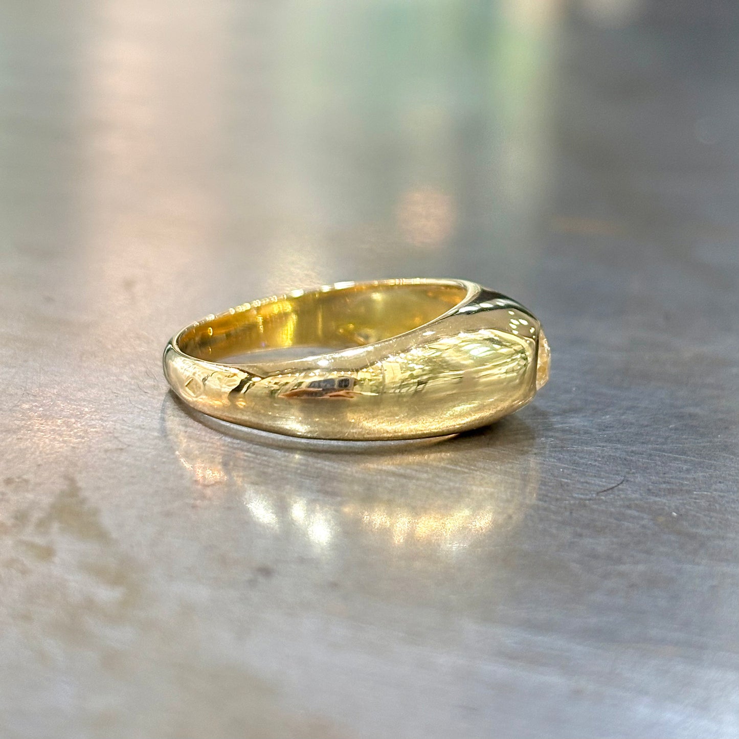 Bague Chevalière Jonc - Or Jaune 750 & Diamant