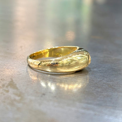 Bague Chevalière Jonc - Or Jaune 750 & Diamant