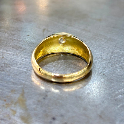 Bague Chevalière Jonc - Or Jaune 750 & Diamant