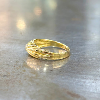 Bague Chevalière Jonc - Or Jaune 750 & Diamant