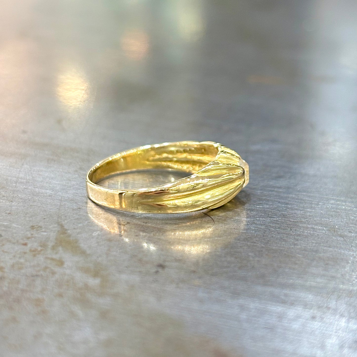 Bague Chevalière Jonc - Or Jaune 750 & Diamant