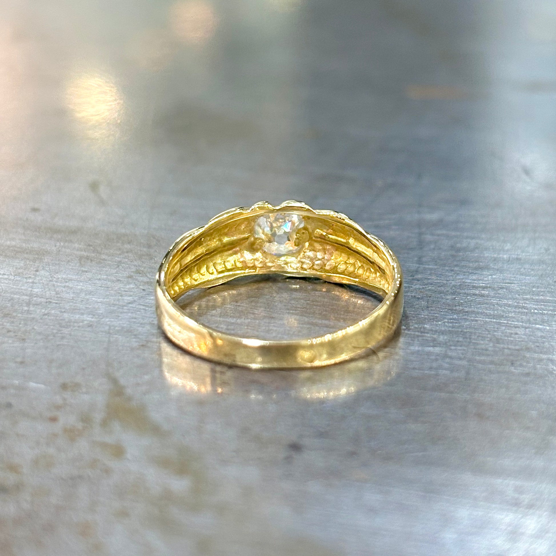 Bague Chevalière Jonc - Or Jaune 750 & Diamant