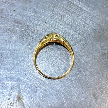 Bague Chevalière Jonc - Or Jaune 750 & Diamant