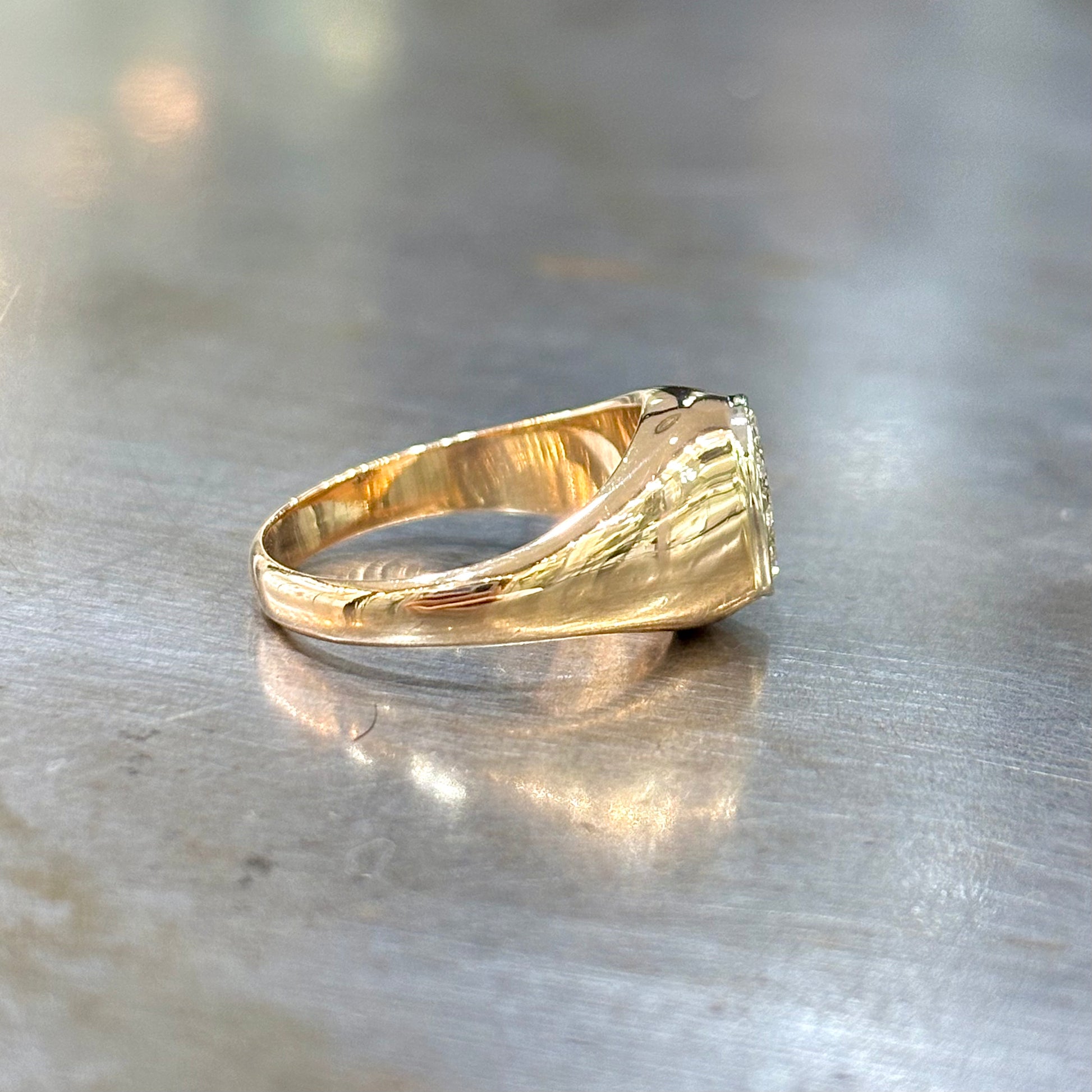Bague Chevalière Vintage - Or Rose 750 & Diamants