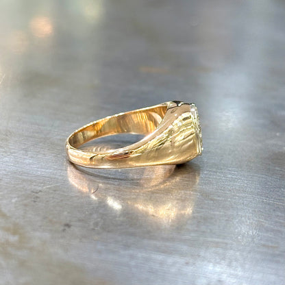 Bague Chevalière Vintage - Or Rose 750 & Diamants