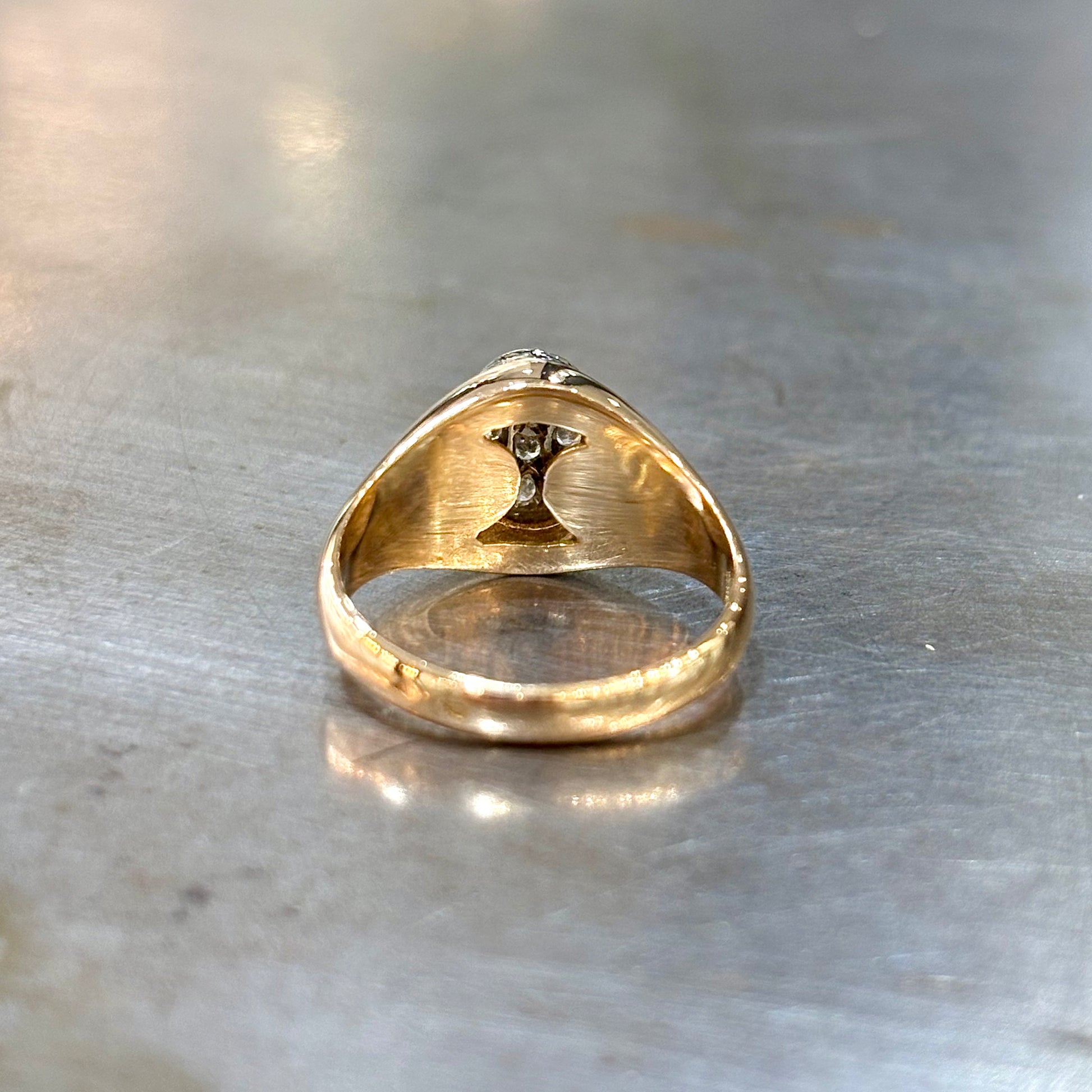 Bague Chevalière Vintage - Or Rose 750 & Diamants