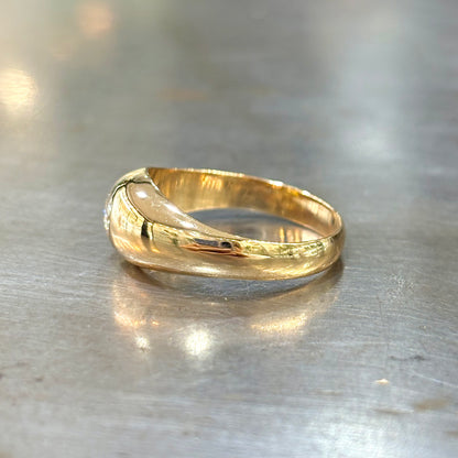Bague Chevalière Jonc - Or Jaune 750 & Diamant