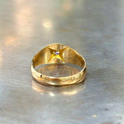Bague Chevalière Jonc - Or Jaune 750 & Diamant