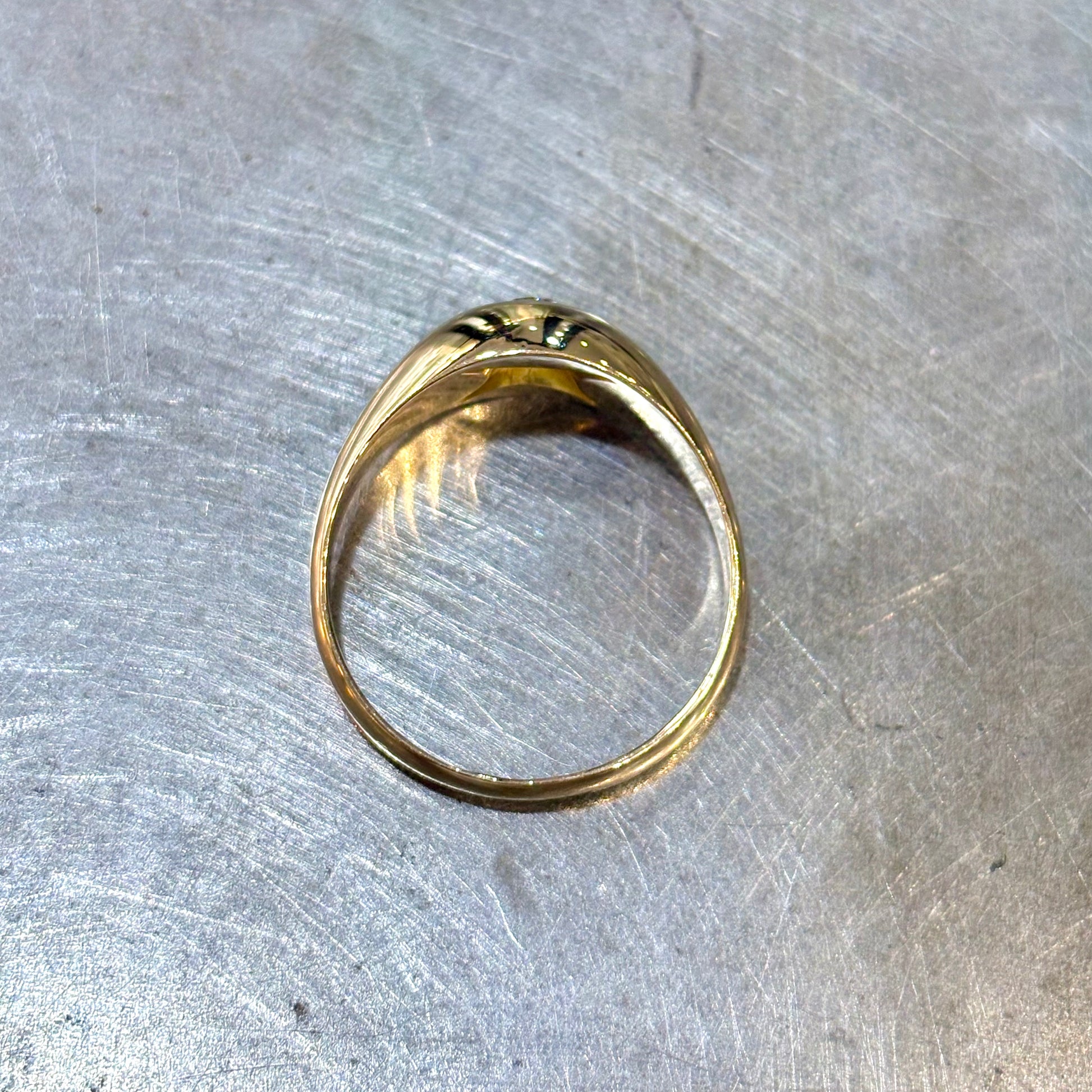 Bague Chevalière Jonc - Or Jaune 750 & Diamant