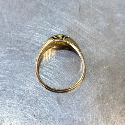 Bague Chevalière Jonc - Or Jaune 750 & Diamant