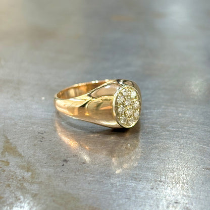 Bague Chevalière Vintage - Or Rose 750 & Diamants