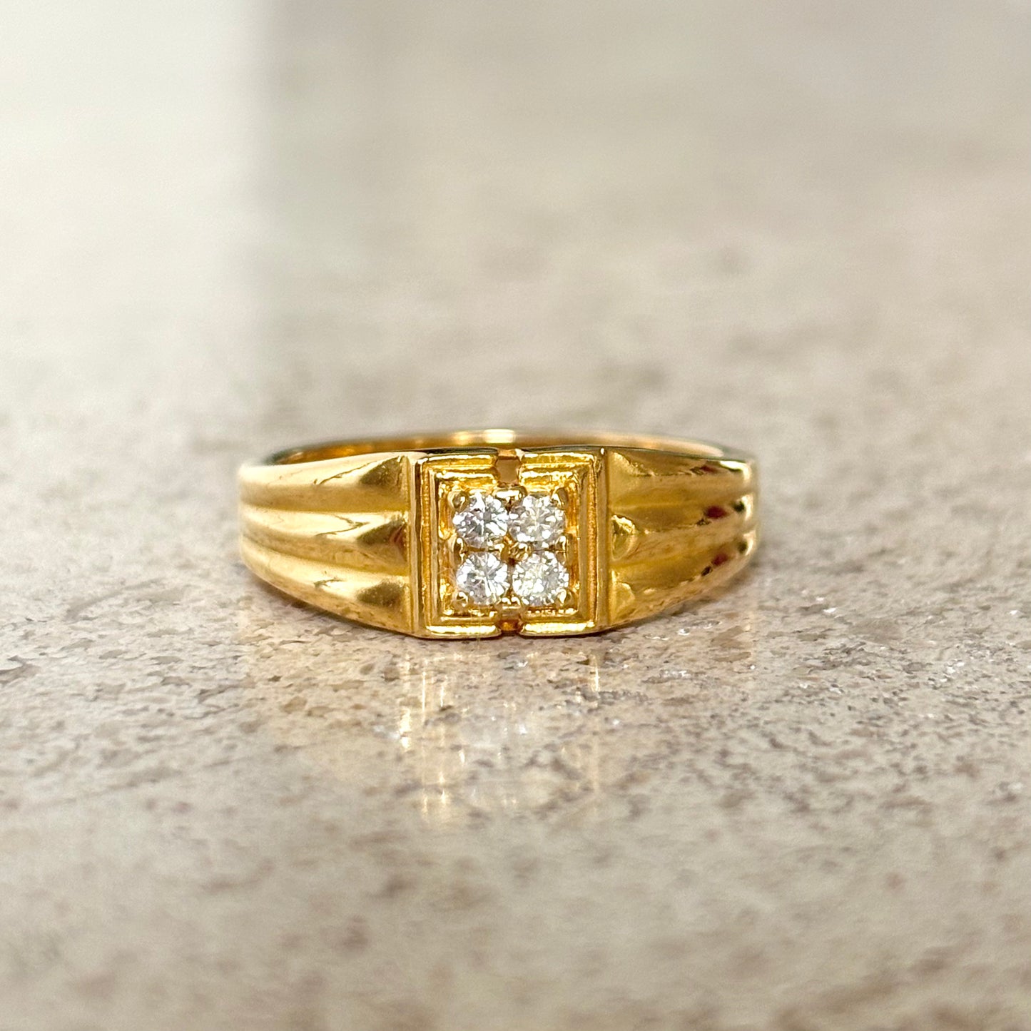 Bague Jonc - Or Jaune 916 & Diamants